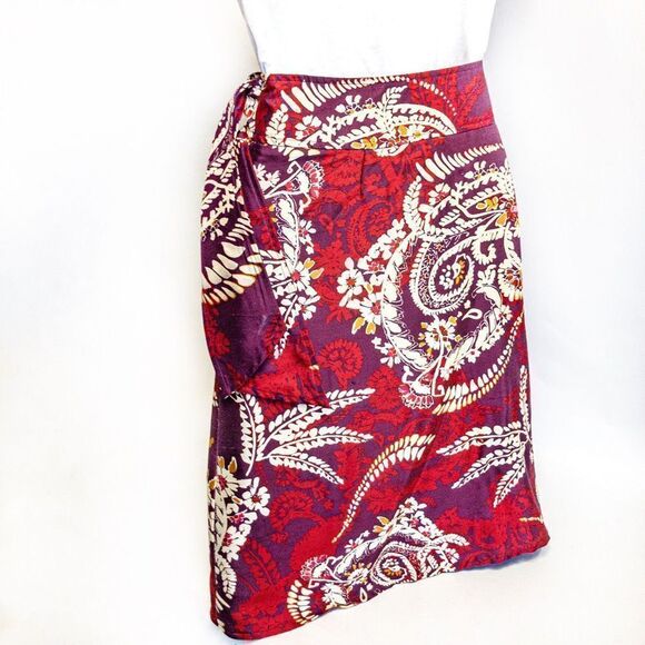 Talbots Silk Batik Print Full Wrap Sarong Skirt Sz 10P - Picture 4 of 12